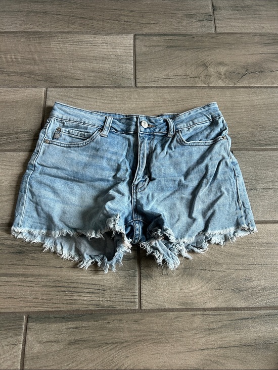 Just USA Pants - Just USA Light Blue Frayed Hem Denim Cutoff Shorts